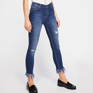 Free People Great Heights Frayed Skinny Jeans